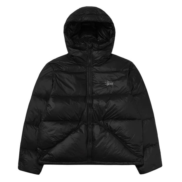 스투시 마이크로 립스탑 다운 파카 제트 블랙