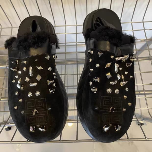 Givenchy black suede studded