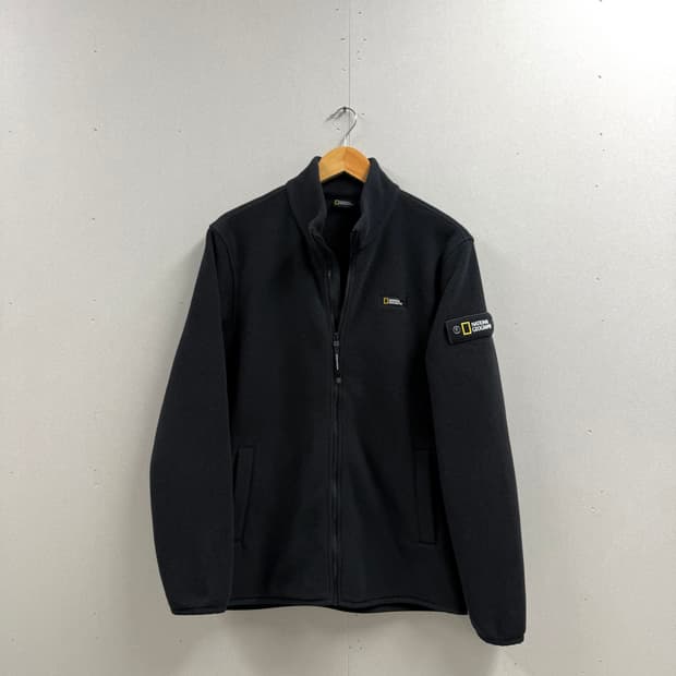 남성 100 L / 내셔널지오그래픽 와펜 후리스 집업 블랙