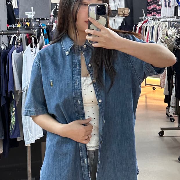 폴로 데님 반팔셔츠