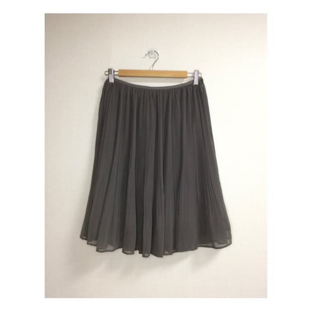 빈티지 차콜그레이 플리츠 스커트