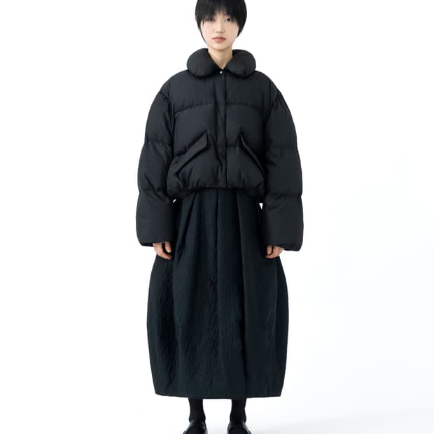 유노이아 플랩 포켓 구스다운 재킷 블랙 패딩