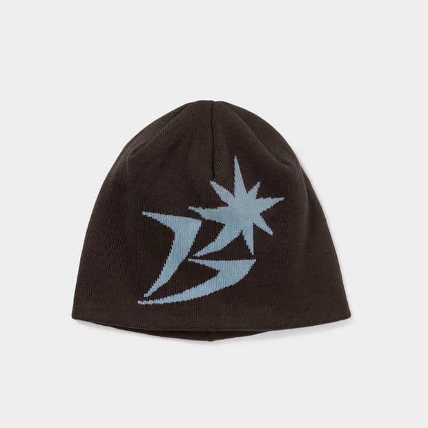 (새상품) BoTT B 로고 스컬 캡 비니 브라운