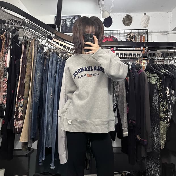 폴로진스 자수 맨투맨