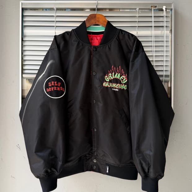 GRIMEY reversible satin bomber jacket