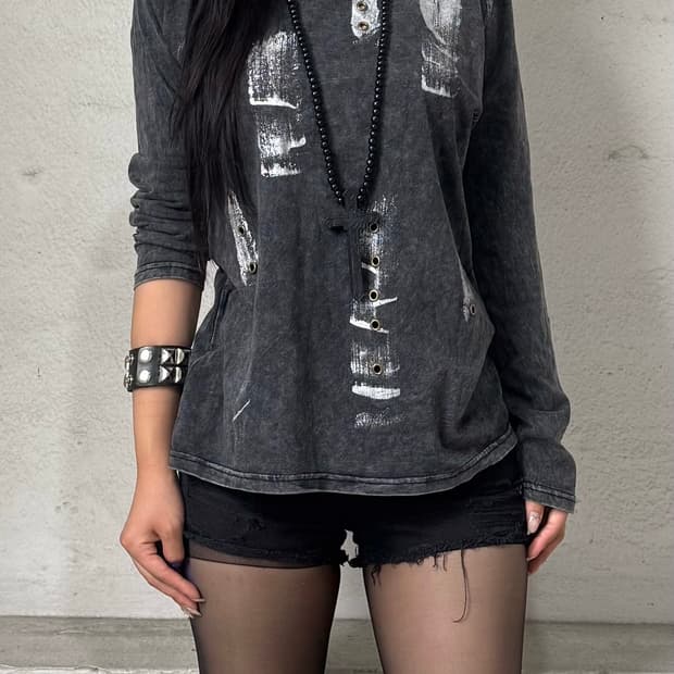 Eyelet long sleeve top