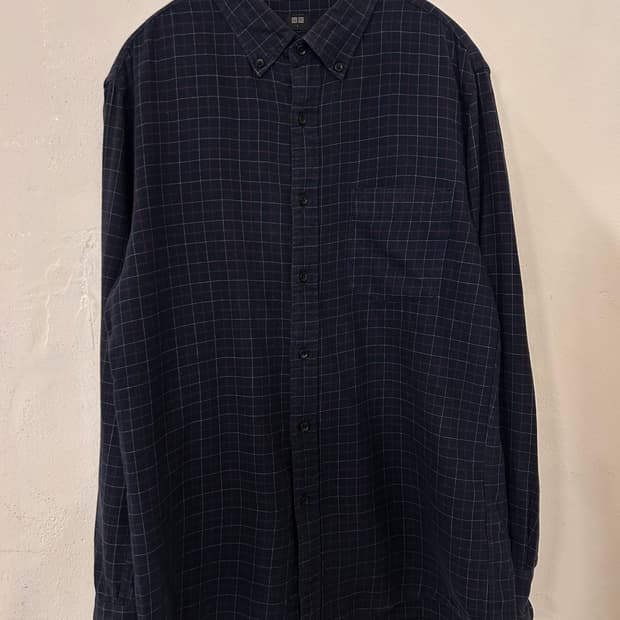 UNIQLO 유니클로 남성 체크 셔츠 L 