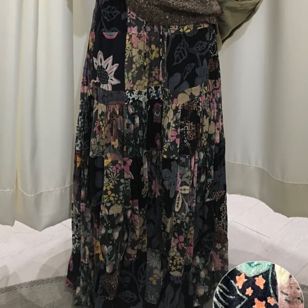 보헤미안 히피 패치 스커트