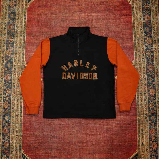 할리데이비슨 컬러블록 하프집업 스웻 판매