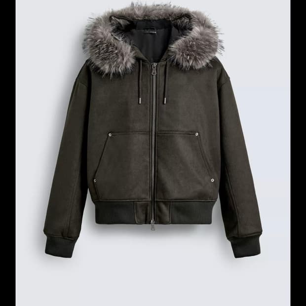 페이크 스웨이드 패딩 사이즈M(KR 95-100)