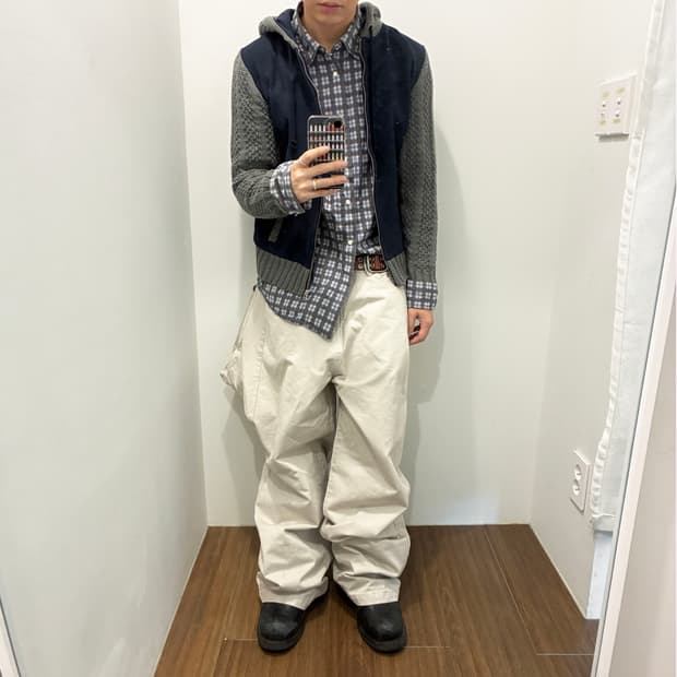 Waffle Knit Fleece-Lined Zip-up Hoodie