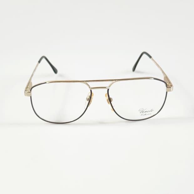 90s VENETO COLLECTION 블랙 골드 보잉 스퀘어 빈티지 안