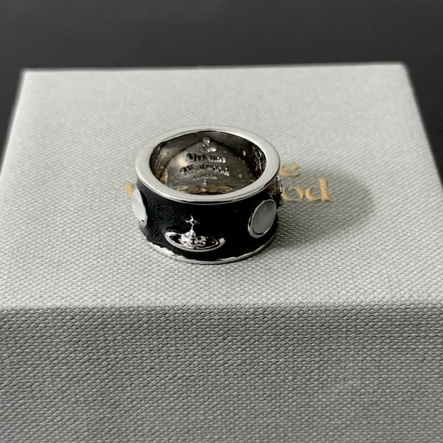 비비안웨스트우드 아카이브 블랙 원석 링 반지