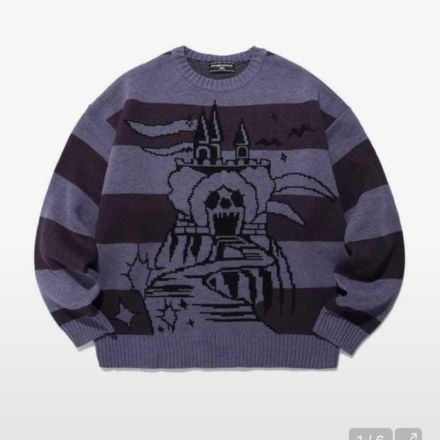 나이스고스트클럽 스컬헤드 니트 퍼플