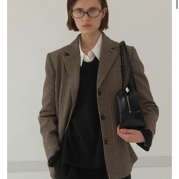 아틀리에나인 건클럽 울 체크 자켓