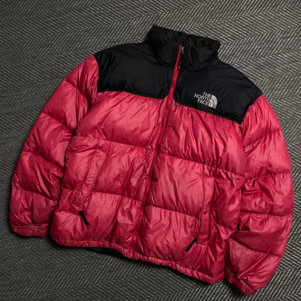 노스페이스 og 눕시 700 구스다운 푸퍼 패딩 레드 y 5072