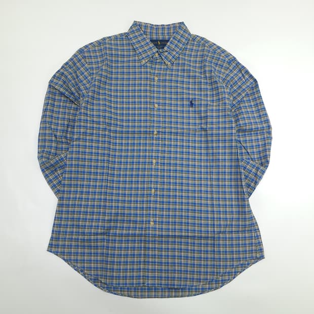 Co897 XL 폴로 랄프로렌 블루옐로우 스몰체크 긴팔 셔츠 남방