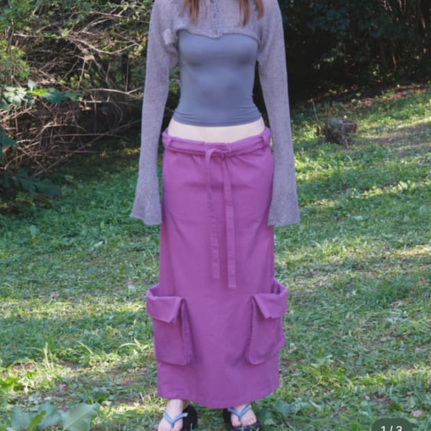 더오픈 카고 스커트 ROLLED WAIST CARGO SKIRT open