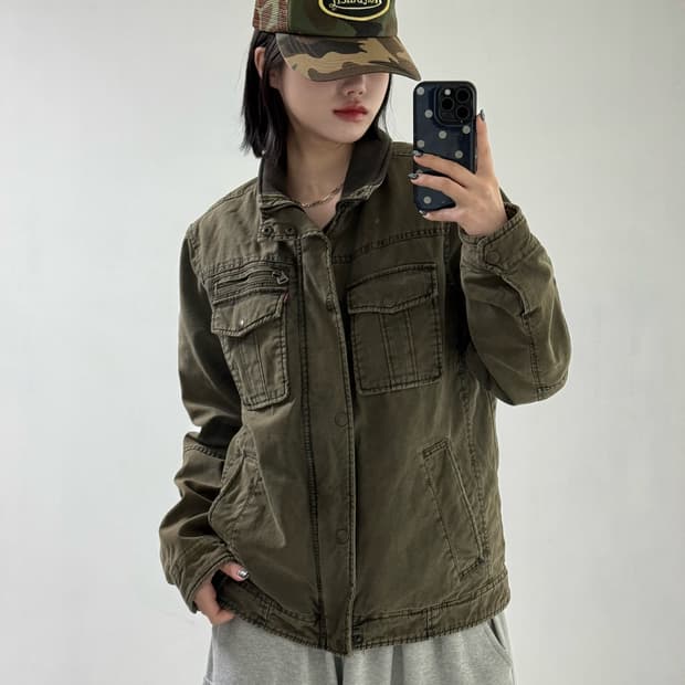 리바이스 카키 데저트 트러커 자켓