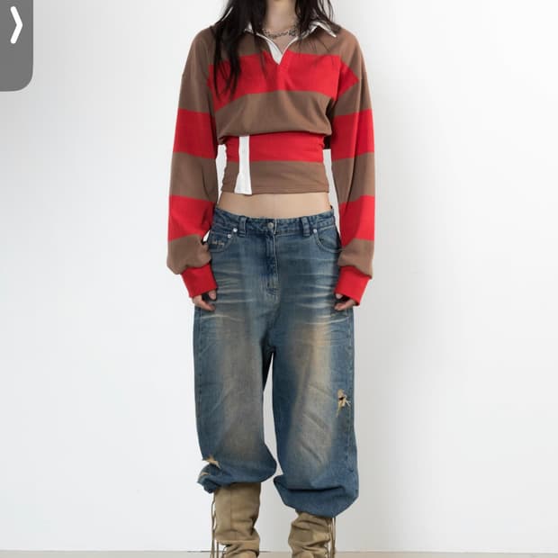 Wet tag 웻태그 2WAY STRIPE RUGBY T-SHIRT RE