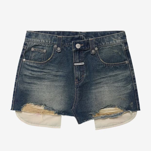 더바이닐하우스 언발란스 마이크로 데님 스커트