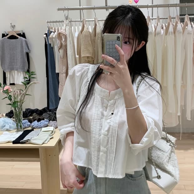 (새상품) 누아누아 핀턱 블라우스