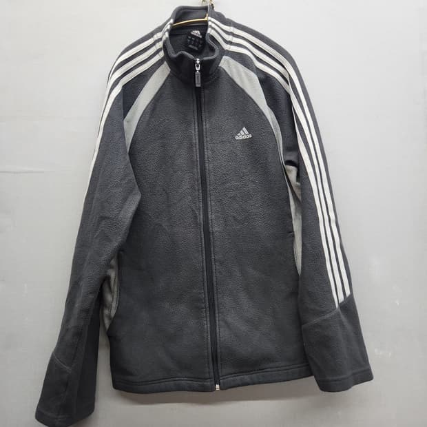 아디다스 로고 삼선 플리스 자켓 M(L)