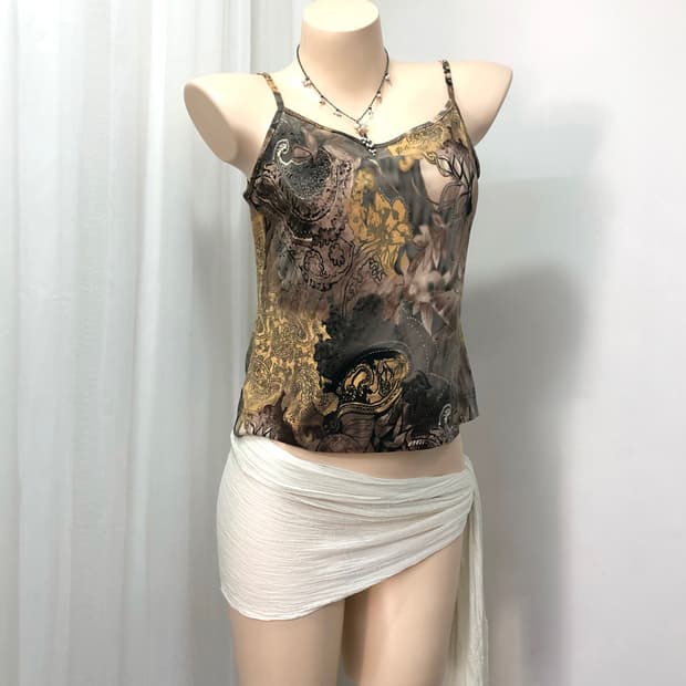 grunge fairy printing sleeveless top