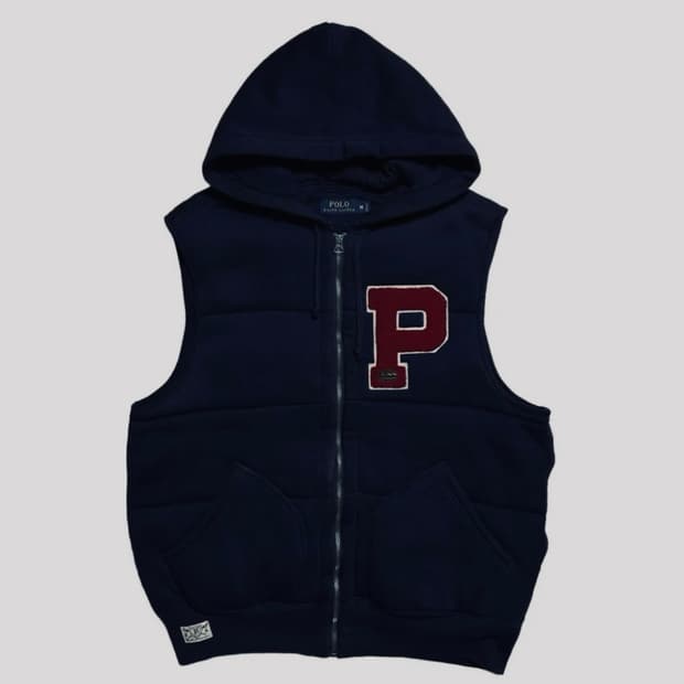 P패치 폴로 패딩 조끼