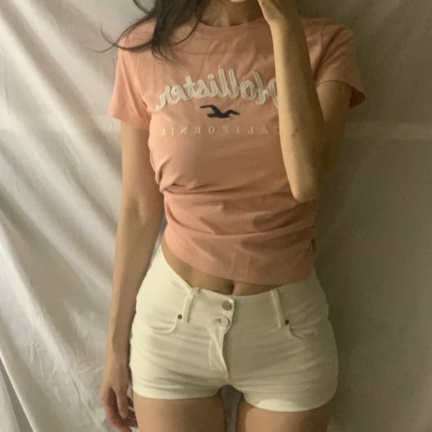 홀리스터 티셔츠, XS, 피치