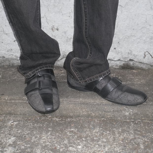 00s 구찌 벨크로 모노그램 스니커즈