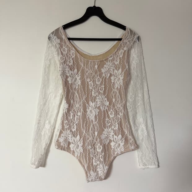 새상품 여자 레이스 긴팔 바디수트