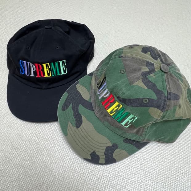 슈프림 20f/w 멀티컬러로고 6패널 볼캡