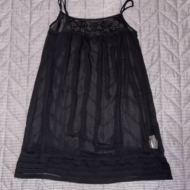 Black seethrough sleeveless