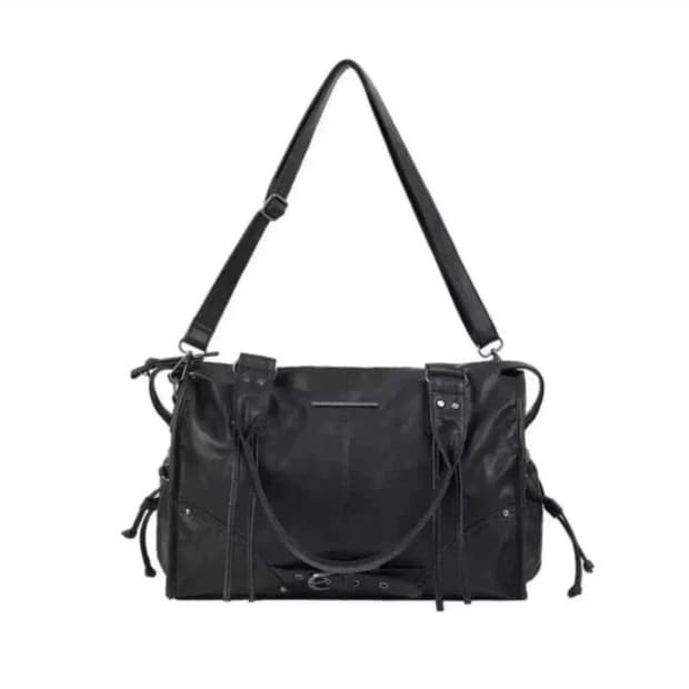 팬시클럽 벨티드 워싱 레더 백 블랙 | FANCY CLUB 새상품