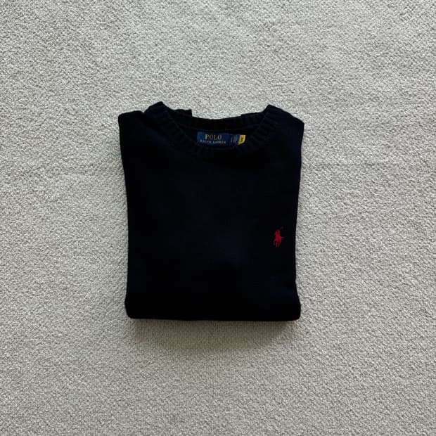 (새상품/정품) 폴로랄프로렌 코튼 크루넥 니트/S1장M1장 (네이비)