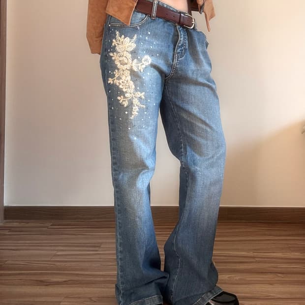 오리엔탈 데님 부츠컷 팬츠