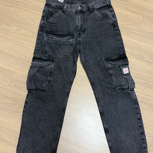 리바이스 568 흑청 루즈 스트레이트 카고 팬츠 34x30