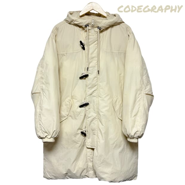 3741 코드그라피 베이지 떡볶이 더플 롱패딩