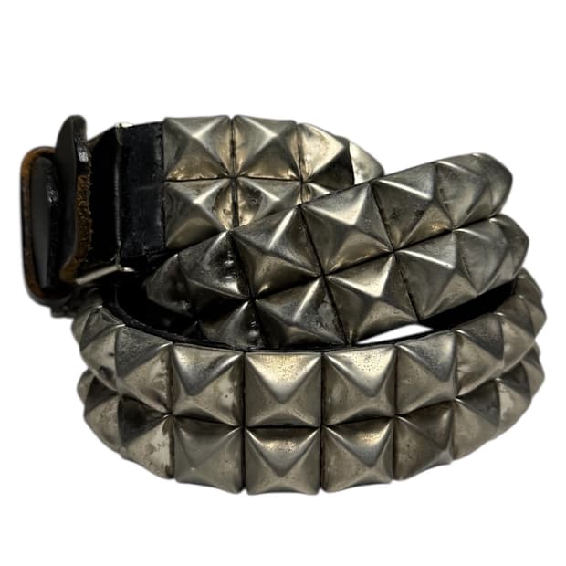 일본제 빈티지 진짜 가죽 스터드 폭탄 벨트