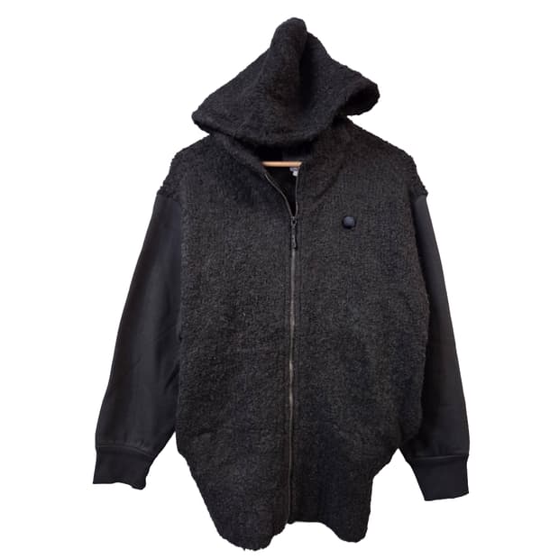 G-STAR후드 뽀글이 털 집업 블랙(S)