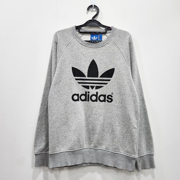 아디다스 트레포일 뱀피 빅로고 약기모 맨투맨 남녀공용 90사이즈