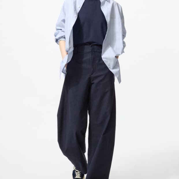 유니클로 저지 배럴 레그 팬츠