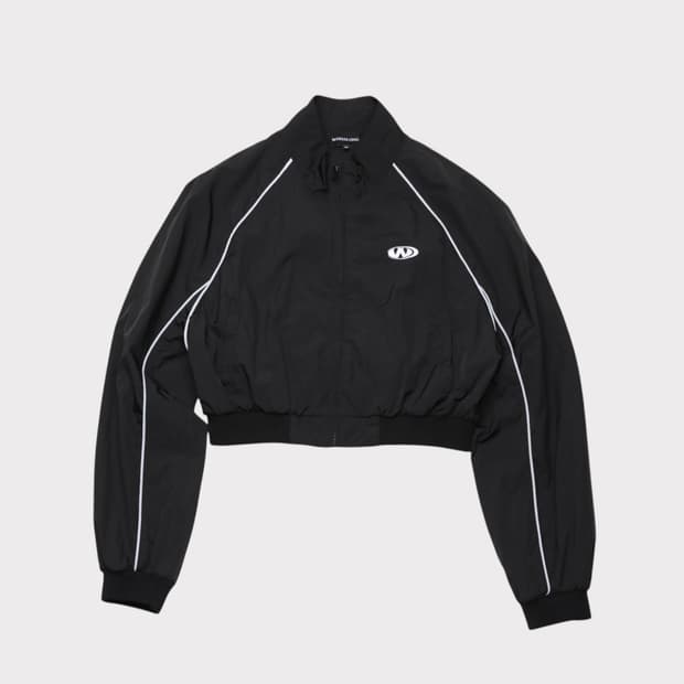 [여성 M] 우알롱 트랙 로고 파이핑 크롭 자켓