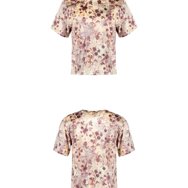 VELVET HALF-SLEEVE TOP (PLUM)