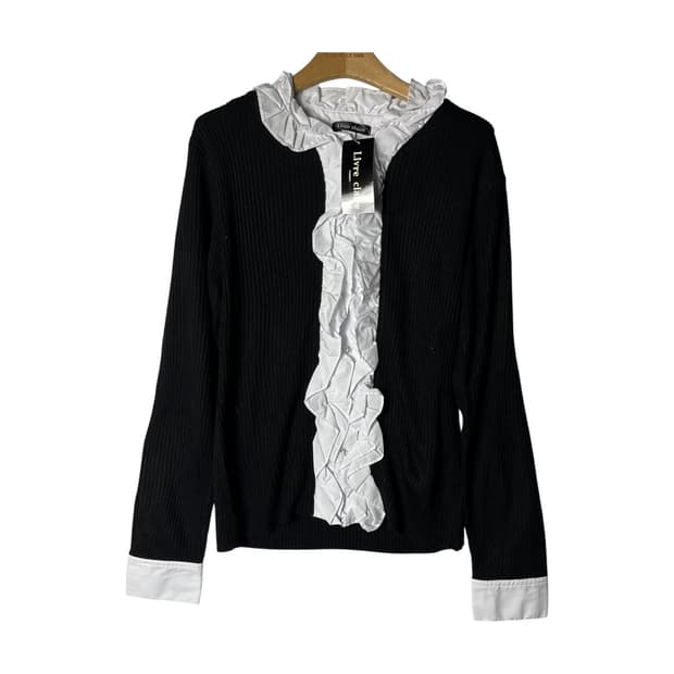 [Livre claire] 프릴셔츠 레이어드 니트 (새상품)