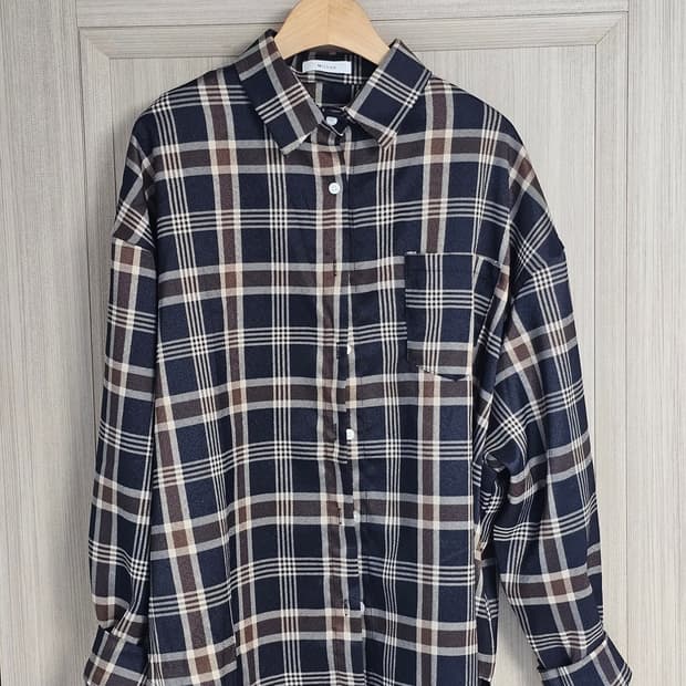 체크남방 오버핏