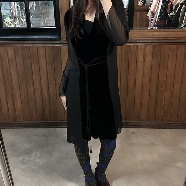 CHLOE velvet v-neck dress