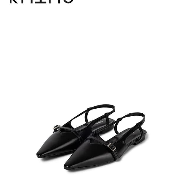 기호 슬링백 스틸레토 플랫