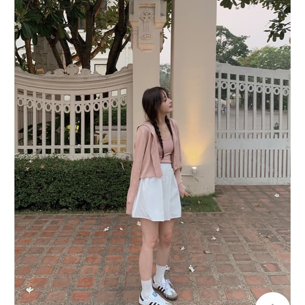 [새상품] 속바지 내장 코튼 플레어 스커트